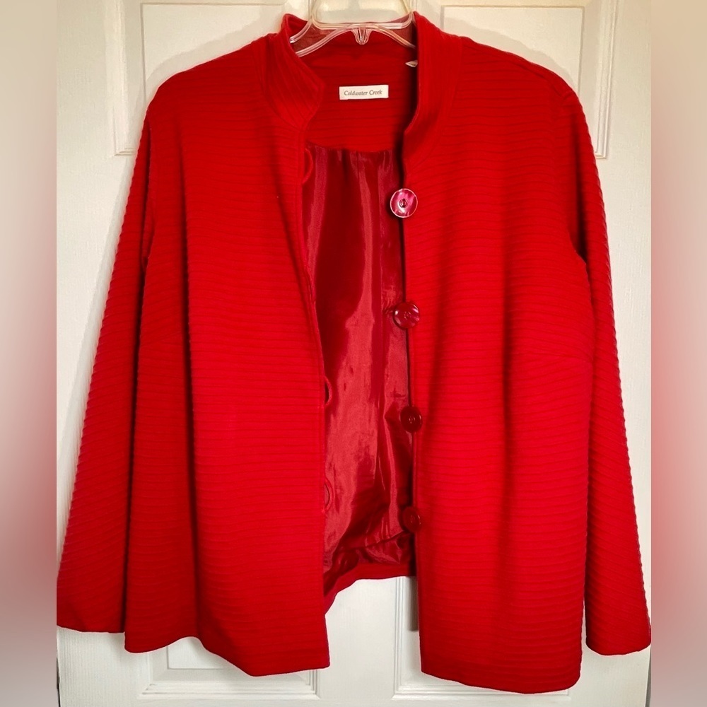Coldwater Creek Women’s Plus Size Red Button Down Lined Cardigan‎ Size 2X - Picture 12 of 13